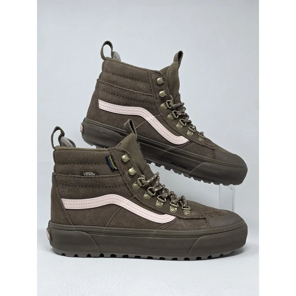 Vans MTE Sk8-Hi Waterproof Teak Brown Pink Boots Cold Weather Wmns 6.5 Men 5 New